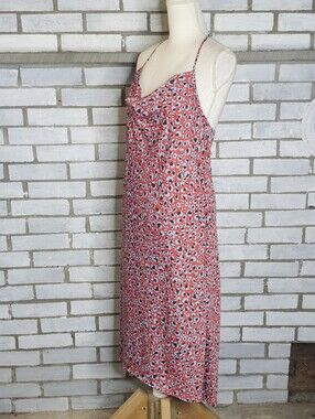 • BCBGeneration Women's Sleeveless Cowl Neck Hi-Low Dress Small Red Multicolor